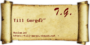 Till Gergő névjegykártya