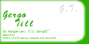 gergo till business card